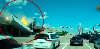 ¡Descomunal! Tráiler en Texas cae de un desnivel y estalla en llamas