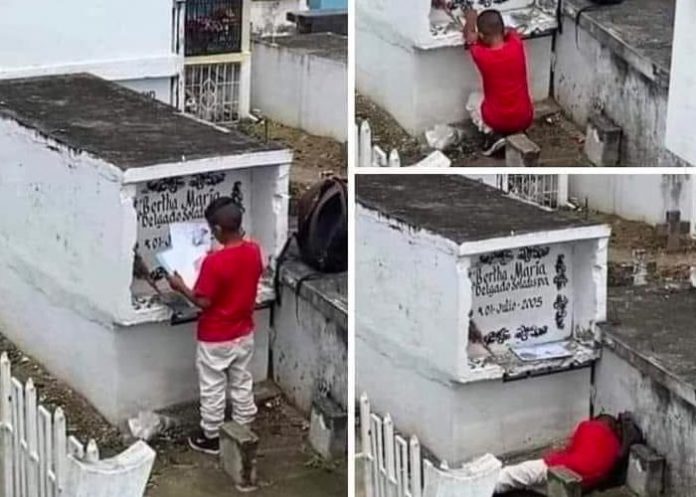 tumba3 Niño visita tumba de su mamá y su reacción te hará llorar