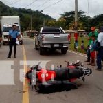 Motociclista lesionado tras impactar contra un vehículo en Wiwilí, Nueva Segovia