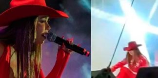 ¡Se le movió el piso! Chiquis Rivera sufre caída en pleno concierto