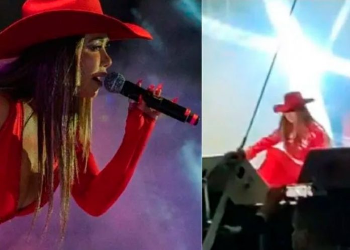 1 ¡Se le movió el piso! Chiquis Rivera sufre caída en pleno concierto