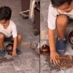 "La inocencia", niño es viral por jugar con las cenizas de la abuela