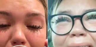Mujer llora luego que le realizaran el tatuaje de manera equivocada