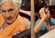 Señora de 105 años se enoja por que su hija de 83 años aún toma cerveza Señora de 105 años se enoja por que su hija de 83 años aún toma cerveza