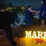 "No estaba invitado": Oso interrumpe pedida de mano de una pareja