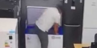 Ladrón termina atrapado en una freezer tras intentar robar