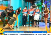 Perro policía se pone "caliente" con presentadora durante programa