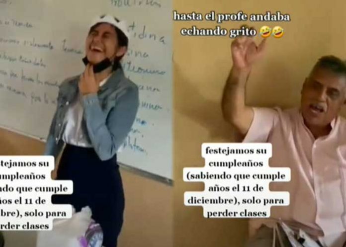 ¡Insólito! Fingieron un cumpleaños para que el profesor no les diera clases