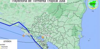 INETER: Vientos de tormenta tropical Julia disminuyen en Nicaragua