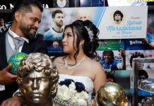 Iglesia que adora a Maradona realizó su primera boda en su nombre Iglesia que adora a Maradona realizó su primera boda en su nombre