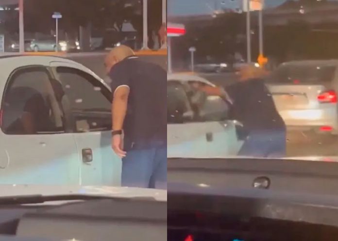 1 Al estilo Hulk: Hombre furioso arranca el cristal de un carro (Video)