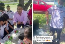 ¿Locura? Maestro da clase a alumnos de cómo hacer un buen asado ¿Locura? Maestro da clase a alumnos de cómo hacer un buen asado
