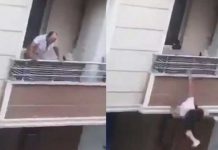 Le llegó el karma: Agredió a peatón y cayó desde el balcón de su cuarto (VIDEO) Le llegó el karma: Agredió a peatón y cayó desde el balcón de su cuarto (VIDEO)