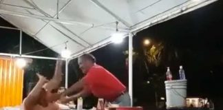 Pareja arma tremendo "bochinche" por el sitio donde cenaron