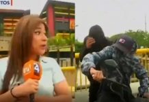En plena transmisión, reportera es casi asaltada por bandidos En plena transmisión, reportera es casi asaltada por bandidos