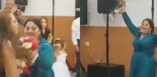 Video: Invitadas arman tremendo pleito por el ramo de la novia /
