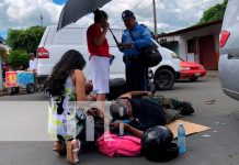 Colisión entre motociclista y un microbús deja un lesionado en Managua Colisión entre motociclista y un microbús deja un lesionado en Managua
