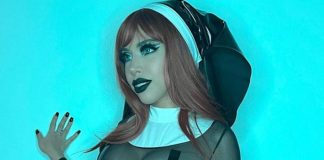 Yeri Mua cae en el pecado con atrevido atuendo religioso
