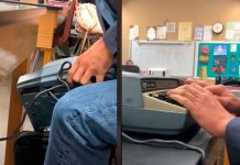 «Como la vieja escuela»: No tiene compu pero, se llevó la máquina de escribir No tiene compu pero se llevó la máquina de escribir