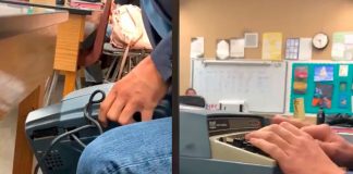 No tiene compu pero se llevó la máquina de escribir