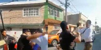 Civil se faja los pantalones con policía y se dan tremenda "apaleada"