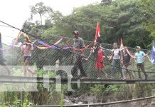 Inauguran en la Comunidad La Flor en Matagalpa un puente colgante Inauguran en la Comunidad La Flor en Matagalpa un puente colgante