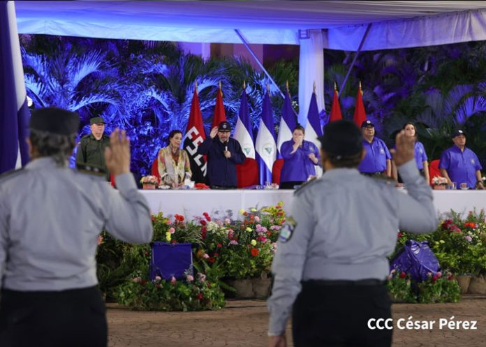 Presidente Daniel Ortega, en acto del 43 aniversario del MIGOB Nicaragua