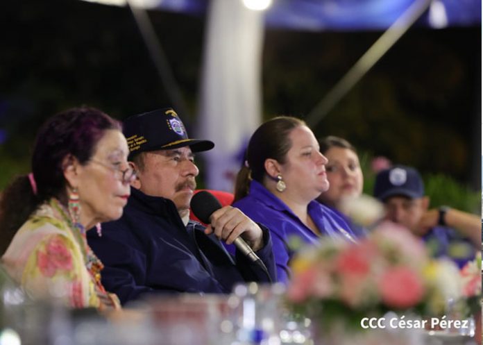 Presidente Daniel Ortega, en acto del 43 aniversario del MIGOB Nicaragua