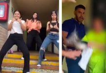 Mujer avienta agua a chicas que hacían TikTok