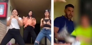 Mujer avienta agua a chicas que hacían TikTok