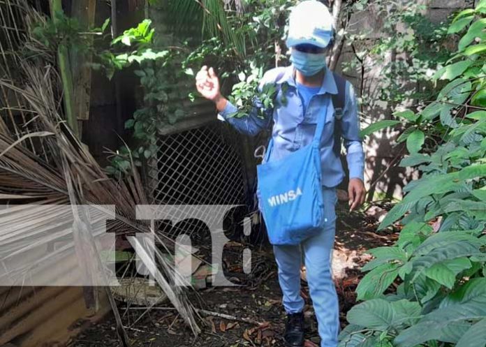 Aplicación del BTI y fumigación en el barrio San José Oriental, Managua