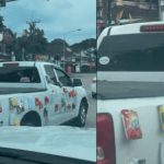 «Lindo» Pega golosinas y alimento en su carro para que los niños la tomen Viral en TikTok por colocar alimento en su carro