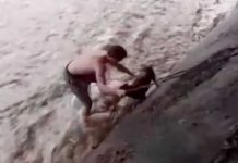 Félix "El Gemelo" Alvarado rescata a perro de un cauce en Managua