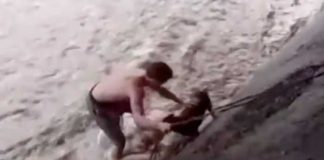 Félix "El Gemelo" Alvarado rescata a perro de un cauce en Managua