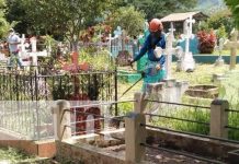 Mantenimiento y embellecimiento en camposantos de Jinotega Mantenimiento del cementerio en Jinotega