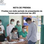 Con éxito concluye el período de presentación de Ternas para conformar las JRV