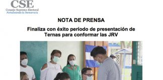 Con éxito concluye el período de presentación de Ternas para conformar las JRV