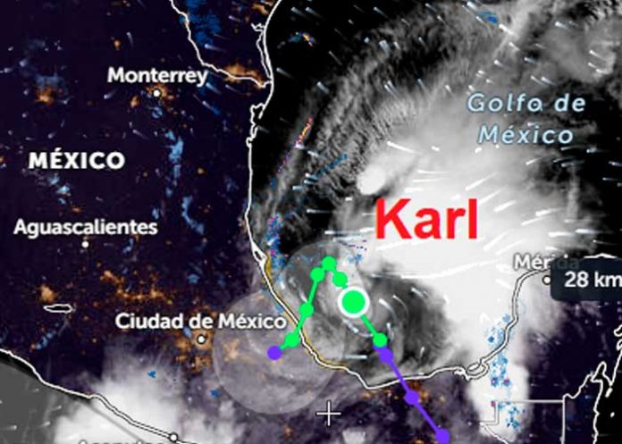 Alerta la tormenta Karl comienza a fortalecerse mientras avanza a México