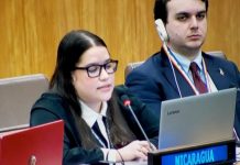 Nicaragua compartió los logros en derechos de mujer ante la ONU Compañera Olimpia Ochoa Espinales, Primera Secretaria de la Misión Permanente de Nicaragua ante las Naciones Unidas