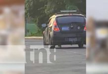 Buscan a sinvergüenza por circular con placa «hechiza» en calles de Managua Vehículo con placa "hechiza" en calles de Managua