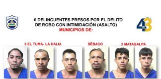 Policía Nacional en Matagalpa capturó a 12 delincuentes