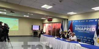 Conferencia de prensa del SINAPRED sobre secuelas de Julia en Nicaragua