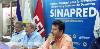 Conferencia de prensa del SINAPRED en Nicaragua