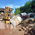 Camión de empresa eléctrica se vuelca en Carretera Masaya a Catarina Vuelco en la carretera Masaya-Catarina