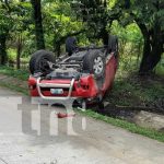Camioneta se da vuelta en el sector San Antonio, Matiguás Accidente de tránsito con camioneta en Matiguás