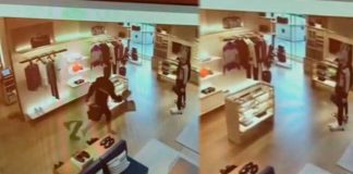 Joven se desmaya cuando huía de robar una tienda de lujo (Video)
