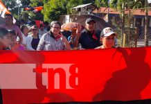 Realizan caminata en Matiguás por el triunfo del FSLN Realizan caminata en Matiguás por el triunfo del FSLN