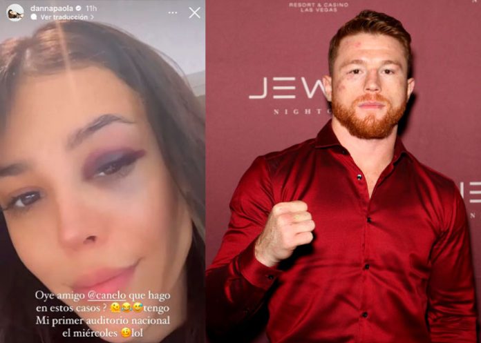 1 Danna Paola le pide consejo al Canelo tras aparecer con el ojo morado