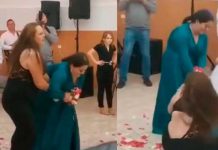 "Andan en llamaradas" Mujeres se pelean por el ramo de la novia