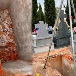 Visita a su marido y se cae dentro de una profunda tumba